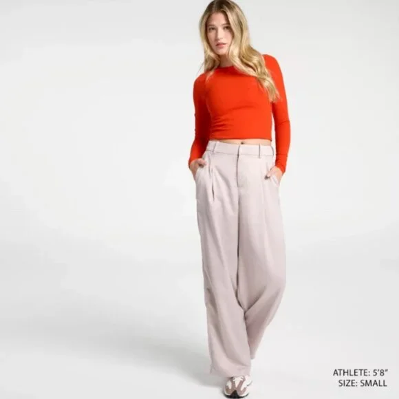 Nike Women's 24.7 PerfectStretch High-Waisted Wide Leg Pants MED  Lt Orewood Brn - Picture 9 of 9